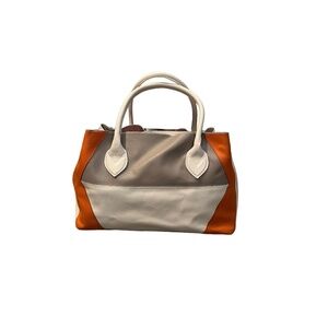 Aleanto Collezioni Genuine pebbled leather Italian hobo Shoulder baTan & Orange